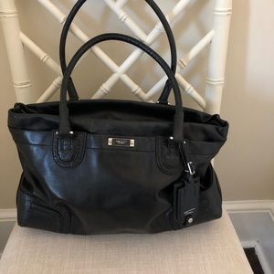Tumi black leather shoulder bag